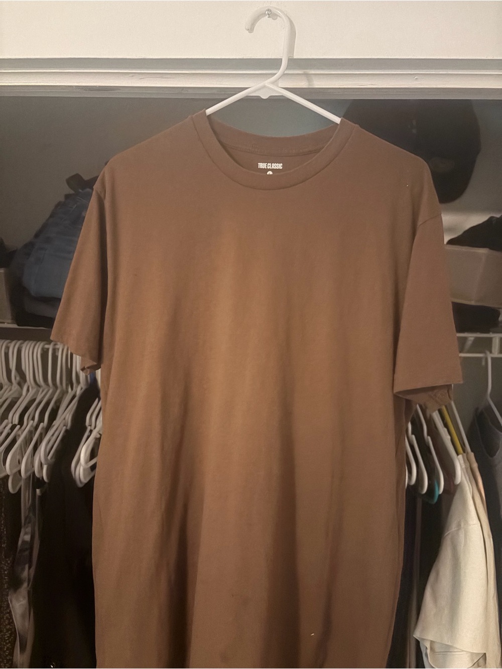 True Classic Brown Crewneck Short Sleeve Tee